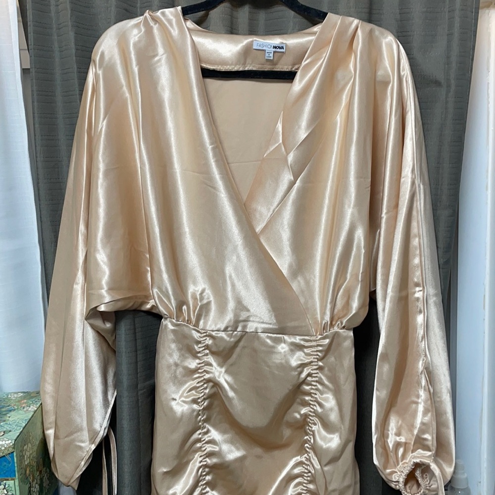 Gold V Neck Dress